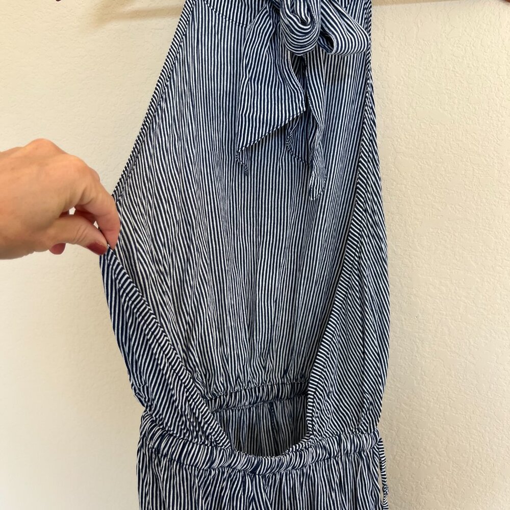 Faithfull The Brand - blue and White Striped Open Back Romper - Picture 4 of 9